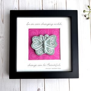 Isabel Bloom Little Bloom Butterfly Change Can Be Beautiful Framed Inspirational